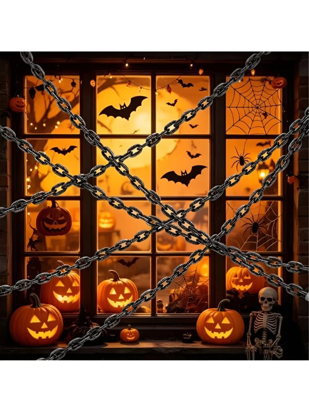 2 Pack Halloween Plastic Chains, 6FT Fake Chain Links